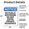Signmission No Public Restroom Do Not Enter OSHA Notice Sign, Plastic, 18in W x 24in L, 2PK OS-2PACK-NS-P-1824-V-14765 - alternate 5